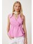 Anvelop Yaka Esnek Örme Bluz LAN0036 Pembe 2