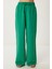 Geniş Paça Keten Pantolon LDP0071 Yeşil 3