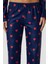 Kadın Ely Premium Bisiklet Yaka Lacivert Kalp Süet Doku Yılbaşı Pijama Takımı 6
