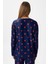 Kadın Ely Premium Bisiklet Yaka Lacivert Kalp Süet Doku Yılbaşı Pijama Takımı 8