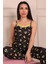 Kadın Avokado Desenli Ip Askılı Altı Uzun Milan Pijama Takımı 2