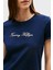 % 100 Pamuk Regular Fit Bisiklet Yaka Logolu T Shirt Bayan T Shirt WW0WW47210 C1G 4