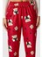Kadın Teddi Ultra Yumuşak Cepli Kırmızı Ayıcık Desen Yılbaşı Pijama Altı 2