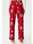 Kadın Teddi Ultra Yumuşak Cepli Kırmızı Ayıcık Desen Yılbaşı Pijama Altı 5