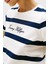 Çizgili % 100 Pamuk Regular Fit Bisiklet Yaka T Shirt Bayan T Shirt WW0WW45746 0y5 4