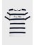 Çizgili % 100 Pamuk Regular Fit Bisiklet Yaka T Shirt Bayan T Shirt WW0WW45746 0y5 5