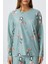 Kadın Ely Premium Bisiklet Yaka Mint Penguen Süet Doku Yılbaşı Pijama Takımı 4