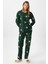 Kadın Ely Premium Bisiklet Yaka Yeşil Ayıcık Süet Doku Yılbaşı Pijama Takımı 7