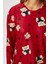 Kadın Ely Premium Bisiklet Yaka Kırmızı Ayıcık Süet Doku Yılbaşı Pijama Takımı 2