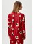 Kadın Ely Premium Bisiklet Yaka Kırmızı Ayıcık Süet Doku Yılbaşı Pijama Takımı 6