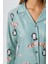 Kadın Nora Premium Mint Penguen Süet Doku Düğmeli Yılbaşı Pijama Takımı 7