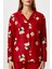 Kadın Nora Premium Kırmızı Ayıcık Süet Doku Düğmeli Yılbaşı Pijama Takımı 4