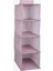 AYDOGANTICARET44 Dolap Içi Düzenleyici Katlanabilir Çok Amaçlı 4 Bölmeli Çizgili Bez Organizer (Pembe) 2