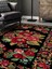 Vitage Etnik Çiçek Desen Eskitme Model Dokuma Taban Kilim 2