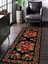Vitage Etnik Çiçek Desen Eskitme Model Dokuma Taban Kilim 4