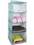 AYDOGANTICARET44 Dolap Içi Düzenleyici Katlanabilir Çok Amaçlı 4 Bölmeli Çizgili Bez Organizer (Siyah) 3