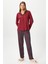 Kadın Efsa Ekose Extra Soft Bordo Antrasit Pijama Takım 3