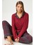 Kadın Efsa Ekose Extra Soft Bordo Antrasit Pijama Takım 6