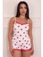 Kadın Kalp Desenli Şortlu Pegasus Pijama Takım Beyaz 1
