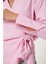 Gömlek Yaka Çizgili Anvelop Poplin Bluz LDP0070 Pembe 5