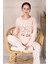 Fiyonk Desenli Uzun Kollu Pijama Takımı Somon 1
