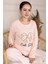 Fiyonk Desenli Uzun Kollu Pijama Takımı Somon 4