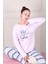Kar Tanesi Desenli Uzun Kollu Pijama Takımı Lila 1