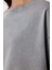 Soluk Efektli Pamuklu Crop Örme T-Shirt LBF0019 Füme 4