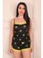 Kadın Ayçiçeği Desenli Şortlu Pegasus Pijama Takım Siyah 1