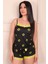 Kadın Ayçiçeği Desenli Şortlu Pegasus Pijama Takım Siyah 2