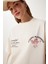 Baskılı Pamuklu Örme T-Shirt LUB0134 Krem 4