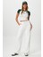 Kadın Leo Içi Polarlı Tok Doku Düz Kesim Kalın Beyaz Eşofman Altı 2