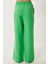 Geniş Paça Keten Pantolon LDP0071 Açık Yeşil 5