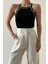Halter Yaka Kontrast Bluz 1