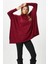 Kadın Zenta Oversize Yan Yırtmaçlı Bordo Triko Kazak 5