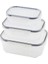 3pcs Quick Sızdırmaz Saklama Kabı Seti Şeffaf Kap - Buğulu-Contalı Kapak 500-1000-1700ML (5047) 1