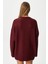 Kadın Homy Yumuşacık Bisiklet Yaka Bordo Oversize Triko Kazak 7