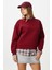 Kadın Cozy Içi Polarlı Bordo Basic Bisiklet Yaka Pamuklu Kalın Örme Sweatshirt 7