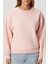 Kadın Cozy Içi Polarlı Soft Pembe Basic Bisiklet Yaka Pamuklu Kalın Örme Sweatshirt 3