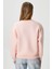 Kadın Cozy Içi Polarlı Soft Pembe Basic Bisiklet Yaka Pamuklu Kalın Örme Sweatshirt 6