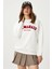 Kadın Marais Ekru Kırmızı Nakışlı Oversize Sweatshirt 4