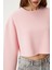 Kadın Vegas Pembe Şardonlu Crop Sweatshirt 6