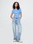 Kadın Mavi Modern Gap Logo Crop T-Shirt 1