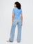 Kadın Mavi Modern Gap Logo Crop T-Shirt 4