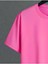 New Desıgn T-Shirt Şort - Pembe Alt Üst Kombin Şort Tişört Takım Baskılı Oversize Bisiklet Yaka 3
