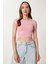 2’li Paket Basic Crop Örme Bluz LZV0017 Pembe Sarı 2