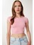 2’li Paket Basic Crop Örme Bluz LZV0017 Pembe Sarı 3