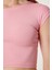 2’li Paket Basic Crop Örme Bluz LZV0017 Pembe Sarı 4