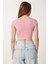 2’li Paket Basic Crop Örme Bluz LZV0017 Pembe Sarı 5