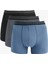 Pamuklu Regular Fit Şerit Detaylı 3'lü Boxer Seti 1